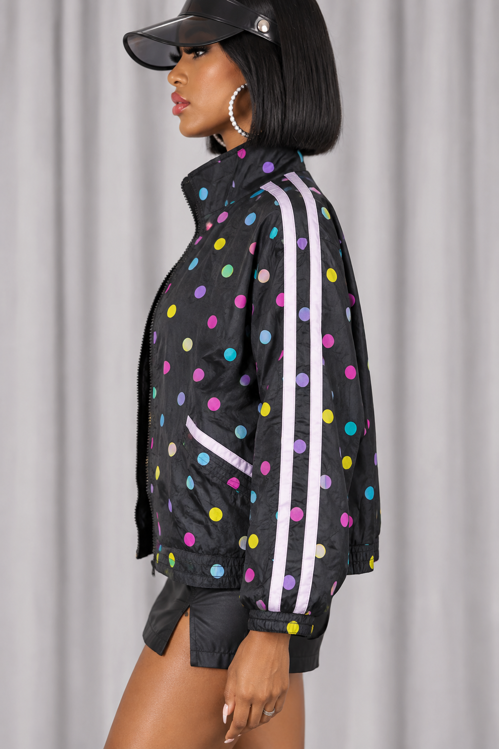 90s Polka Dot Windbreaker Jacket – SMALL