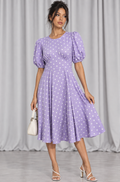 90s Lilac Polka Dot Dress – Medium