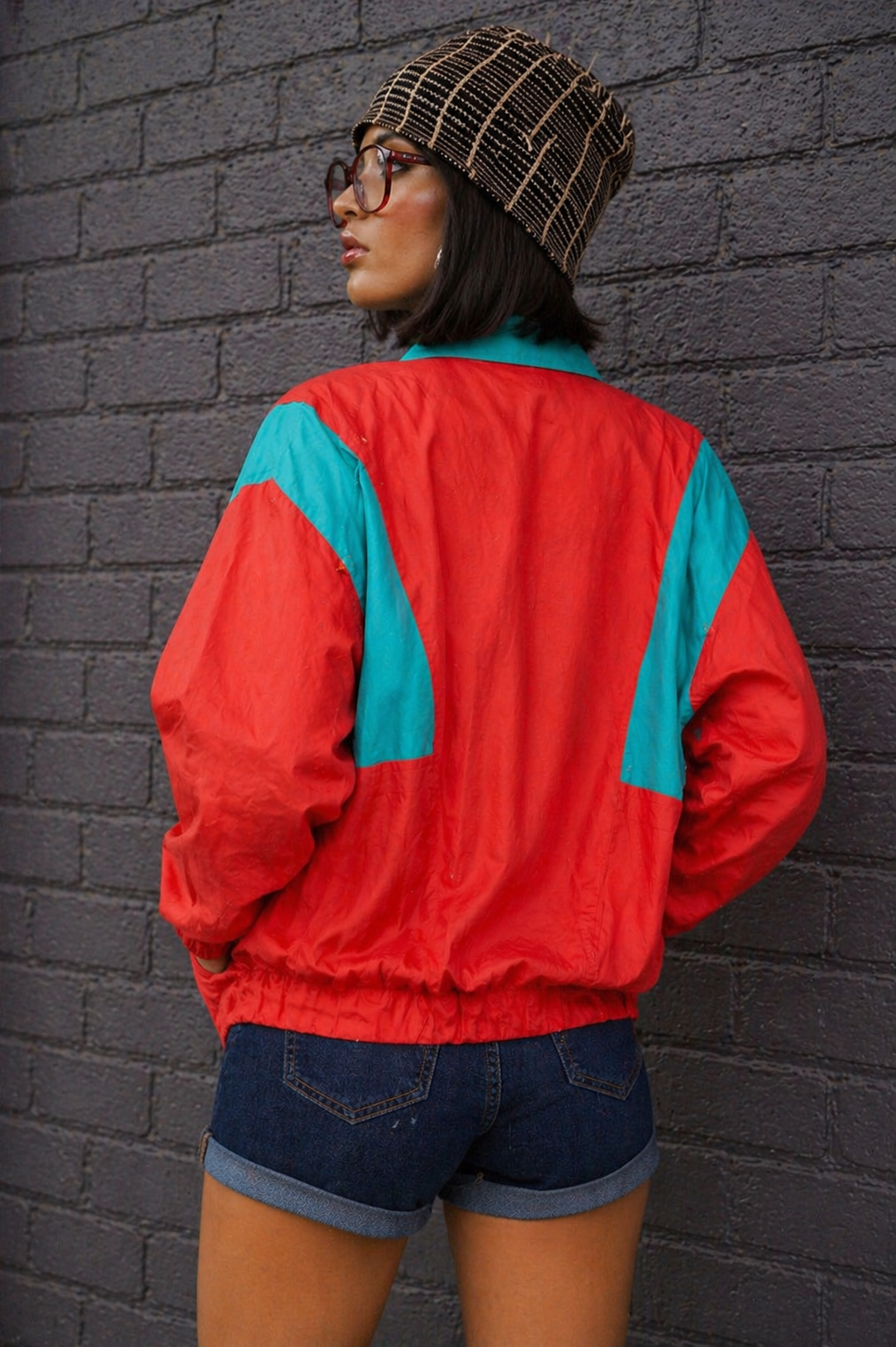 Vintage 90s Red Two-Tone Zip Unisex Jacket | Fits M-L