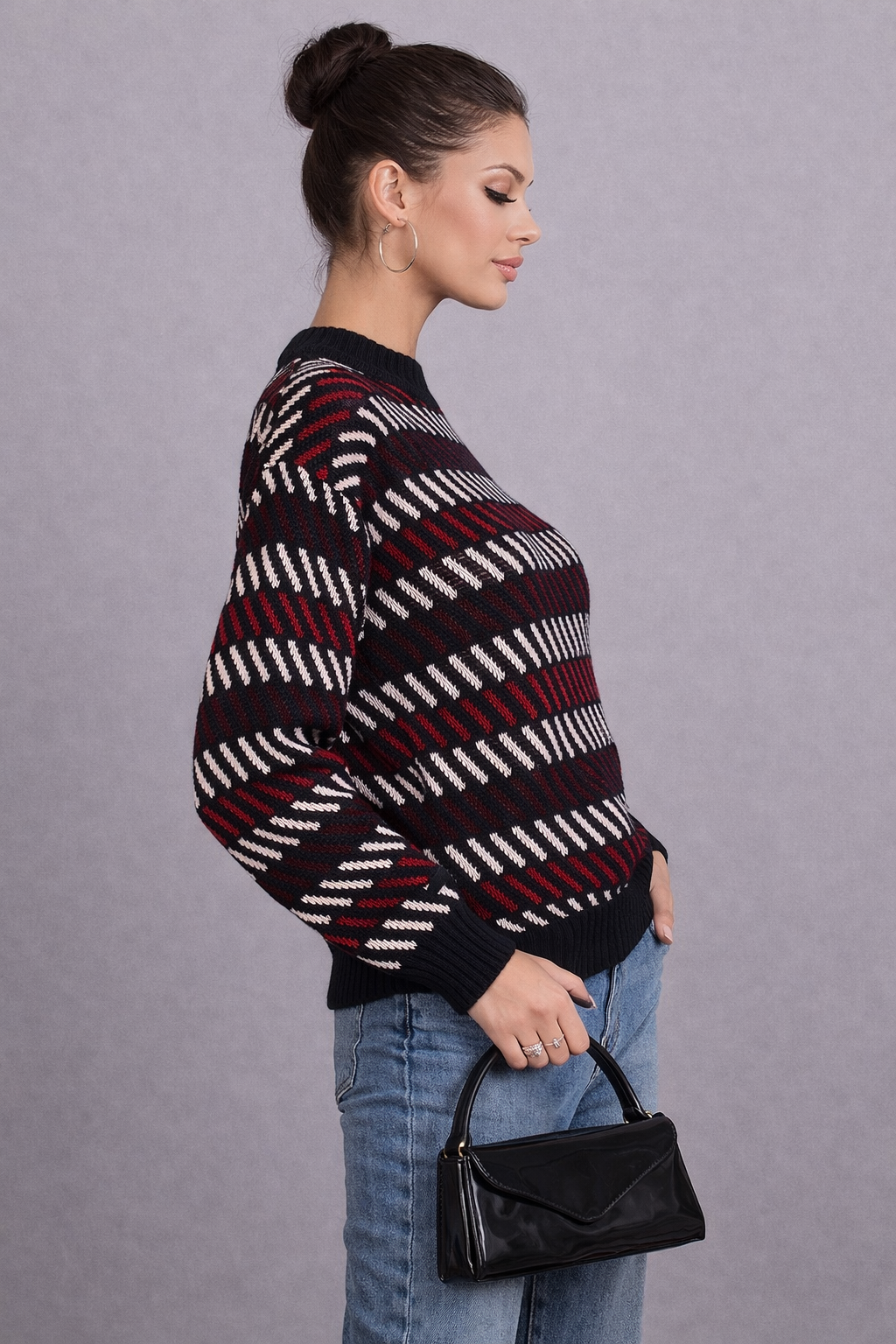 Vintage 90s Red & White Stripe Pullover | MEDIUM