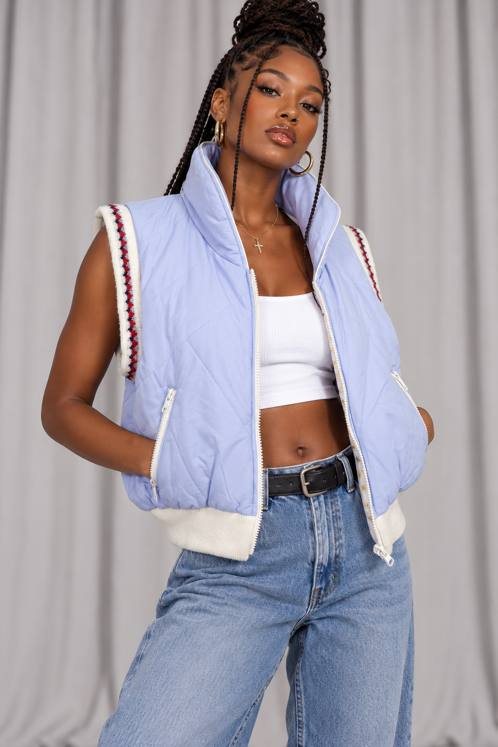 90s Reversible Winter Vest – SMALL