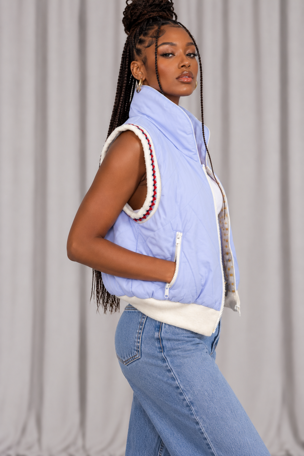 90s Reversible Winter Vest – SMALL