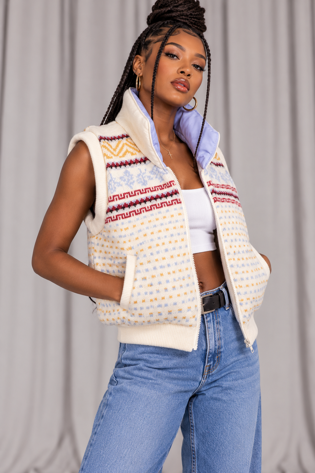 90s Reversible Winter Vest – SMALL