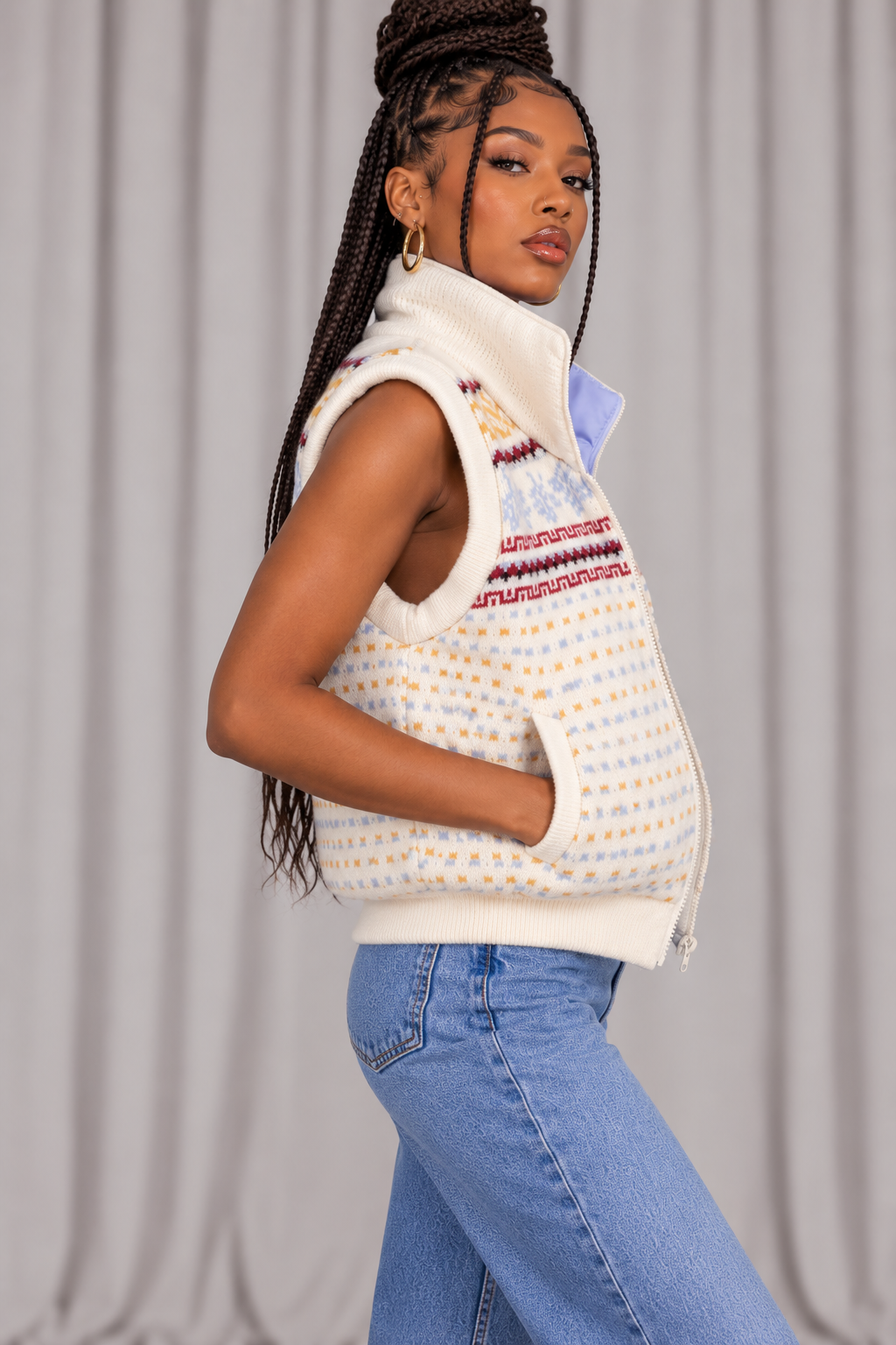 90s Reversible Winter Vest – SMALL