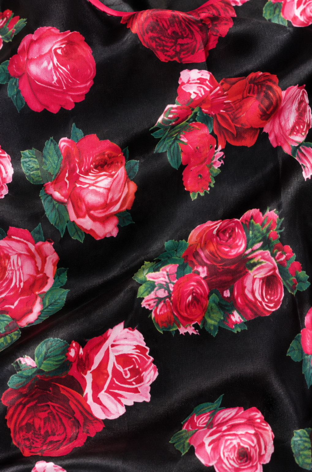 90s Satin Rose Print Tank Top – MEDIUM