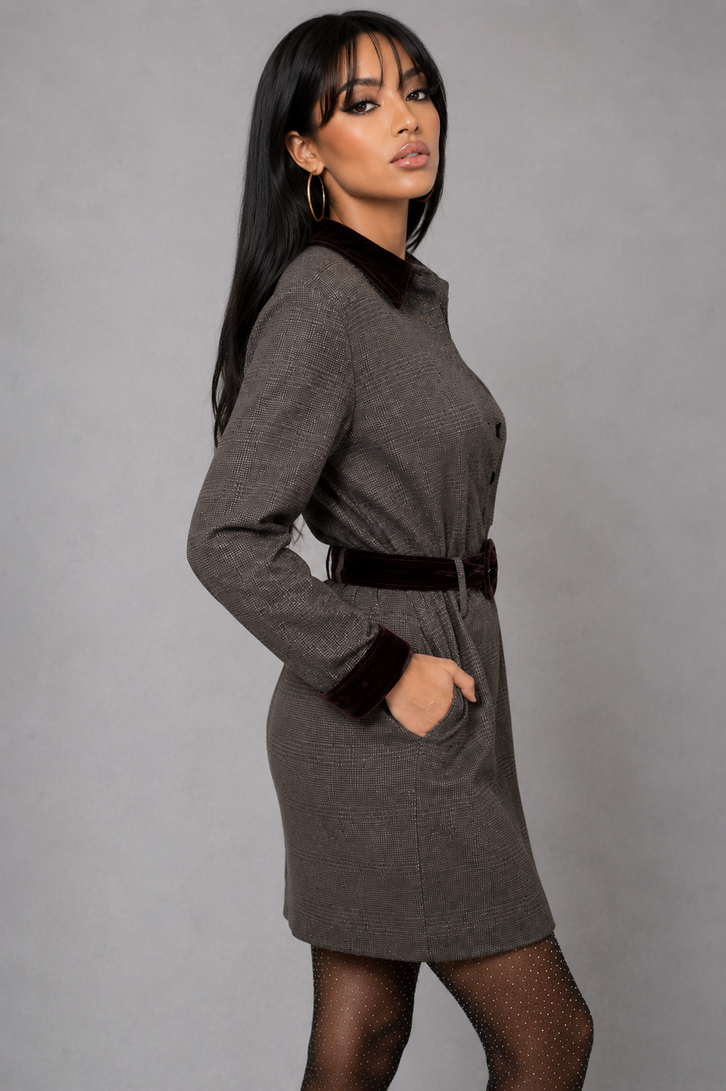 Vintage 90s Wool Dress Coat - Medium