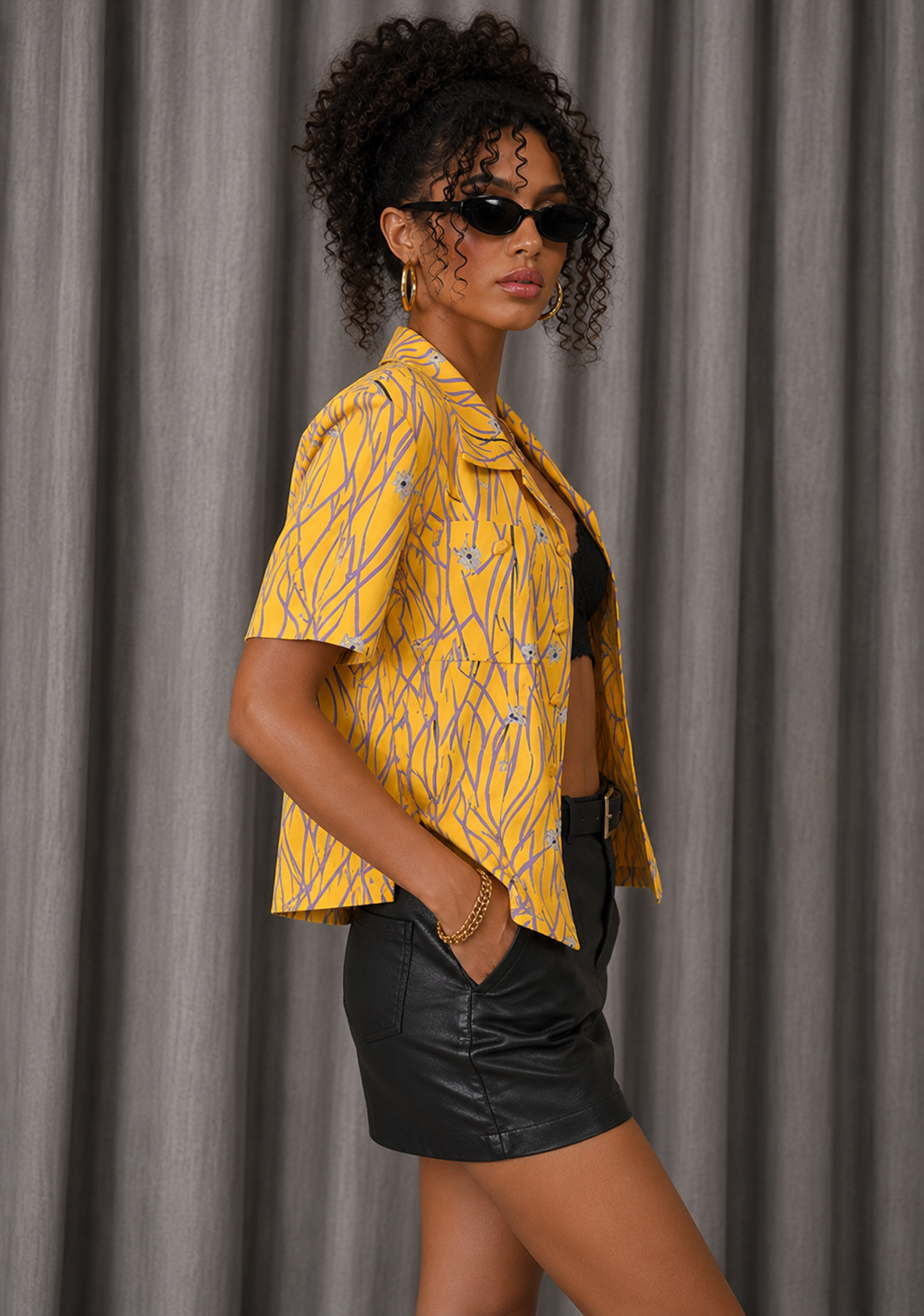 90s Yellow Blouse
