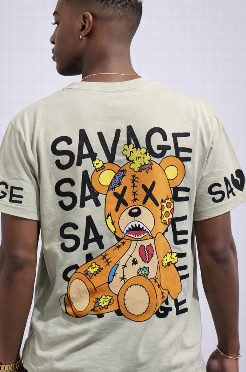 Savage Patchwork Bear Graphic Tee | MEDIUM