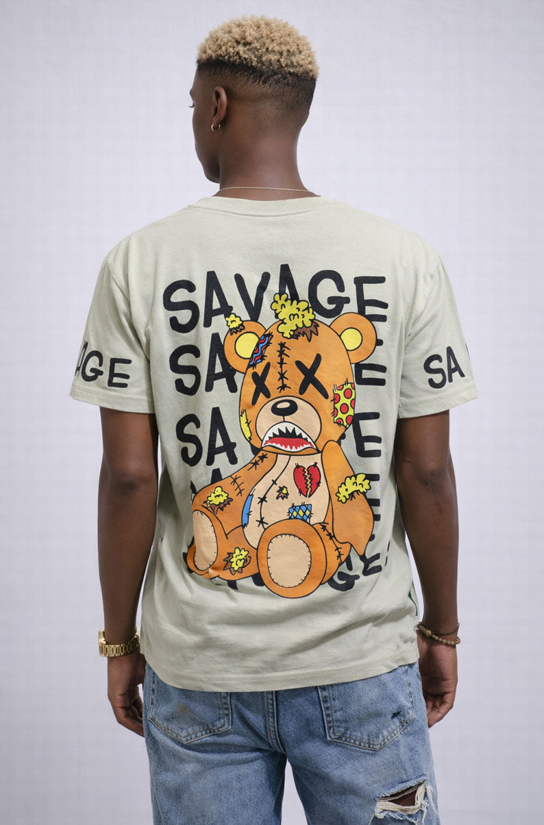 Savage Patchwork Bear Graphic Tee | MEDIUM