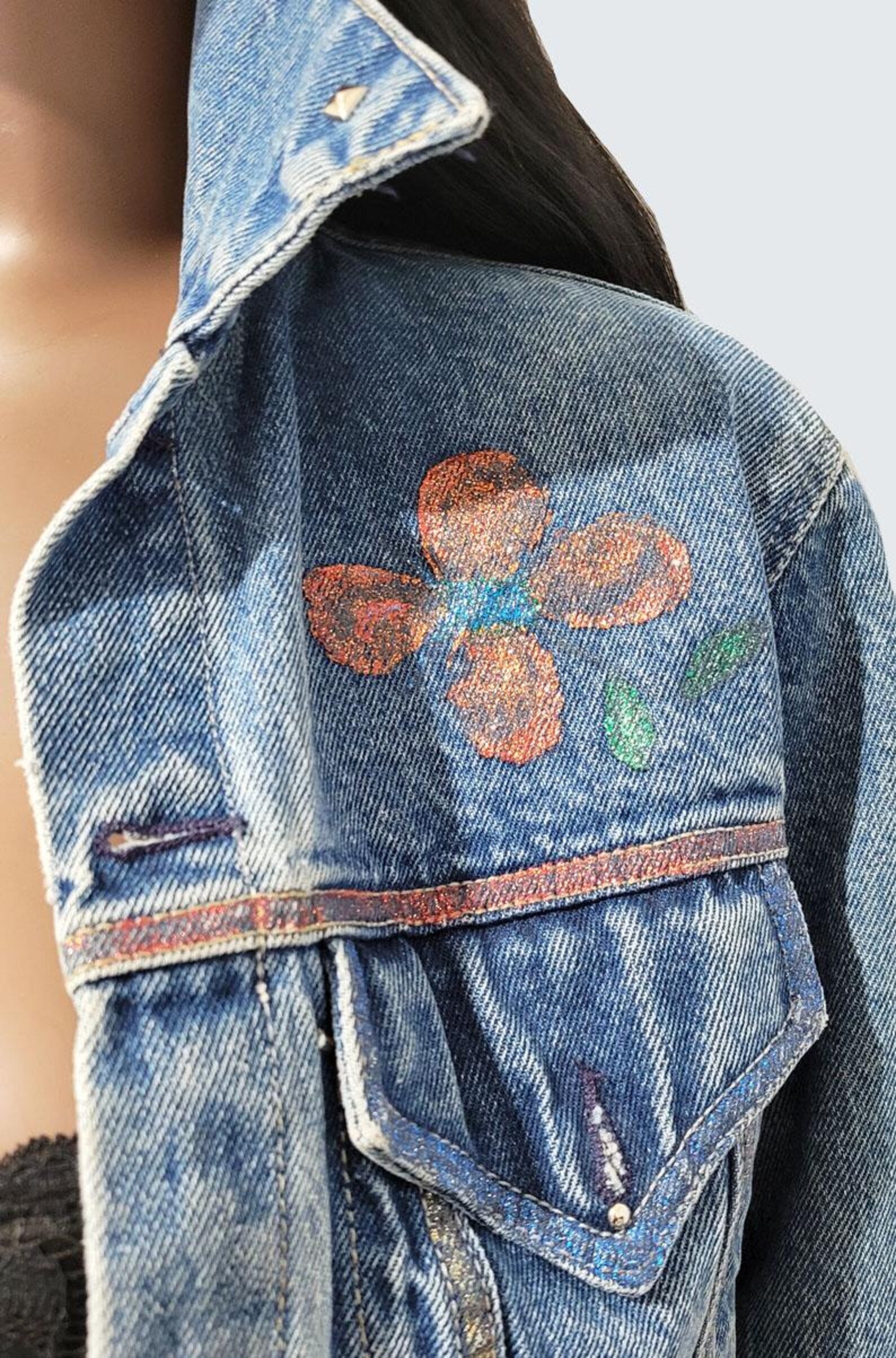 VINTAGE 90s Blue Denim Jacket - SMALL