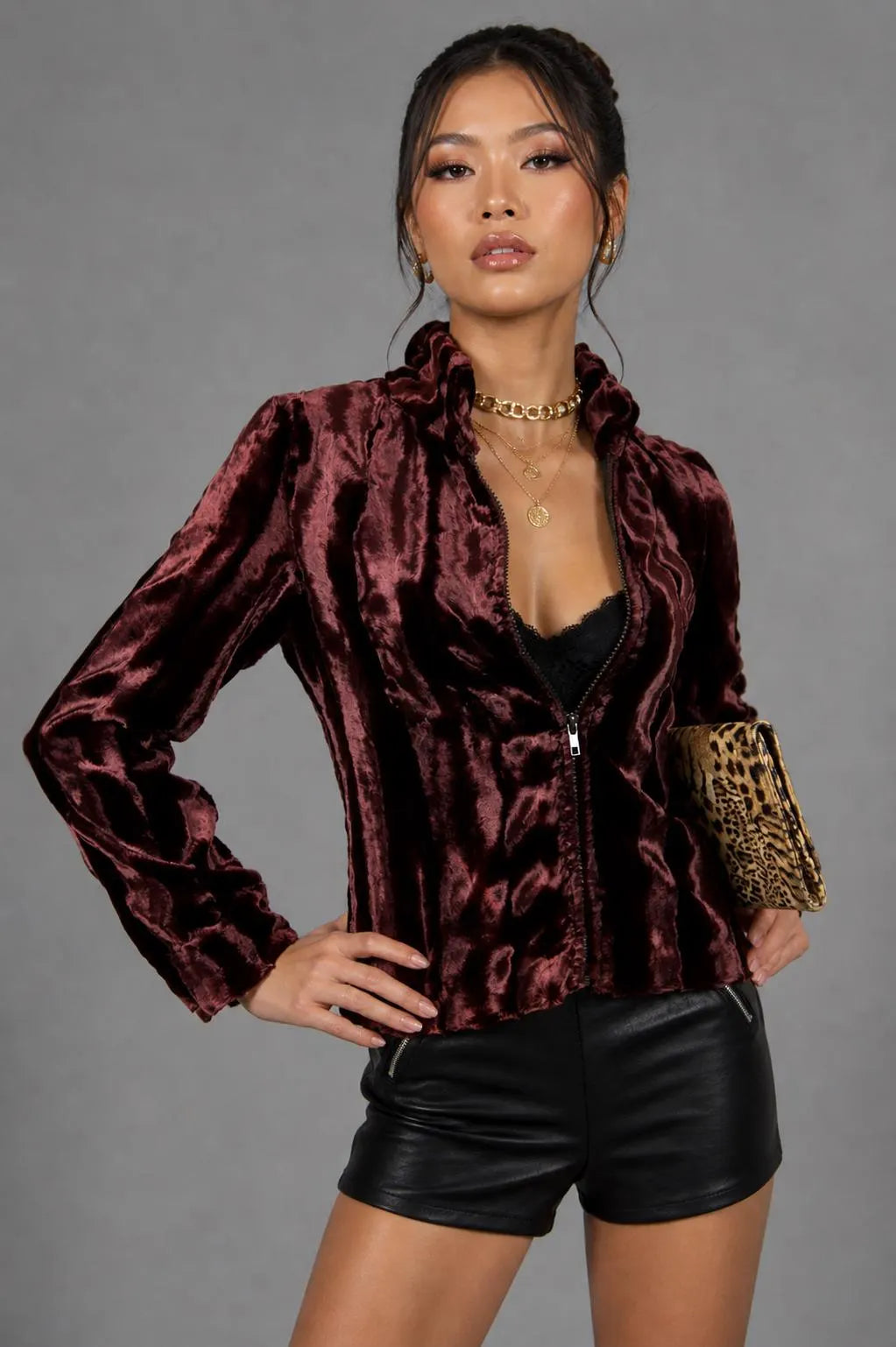 90s Chocolate Brown Faux Fur Jacket - S