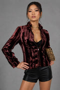 90s Chocolate Brown Faux Fur Jacket - S