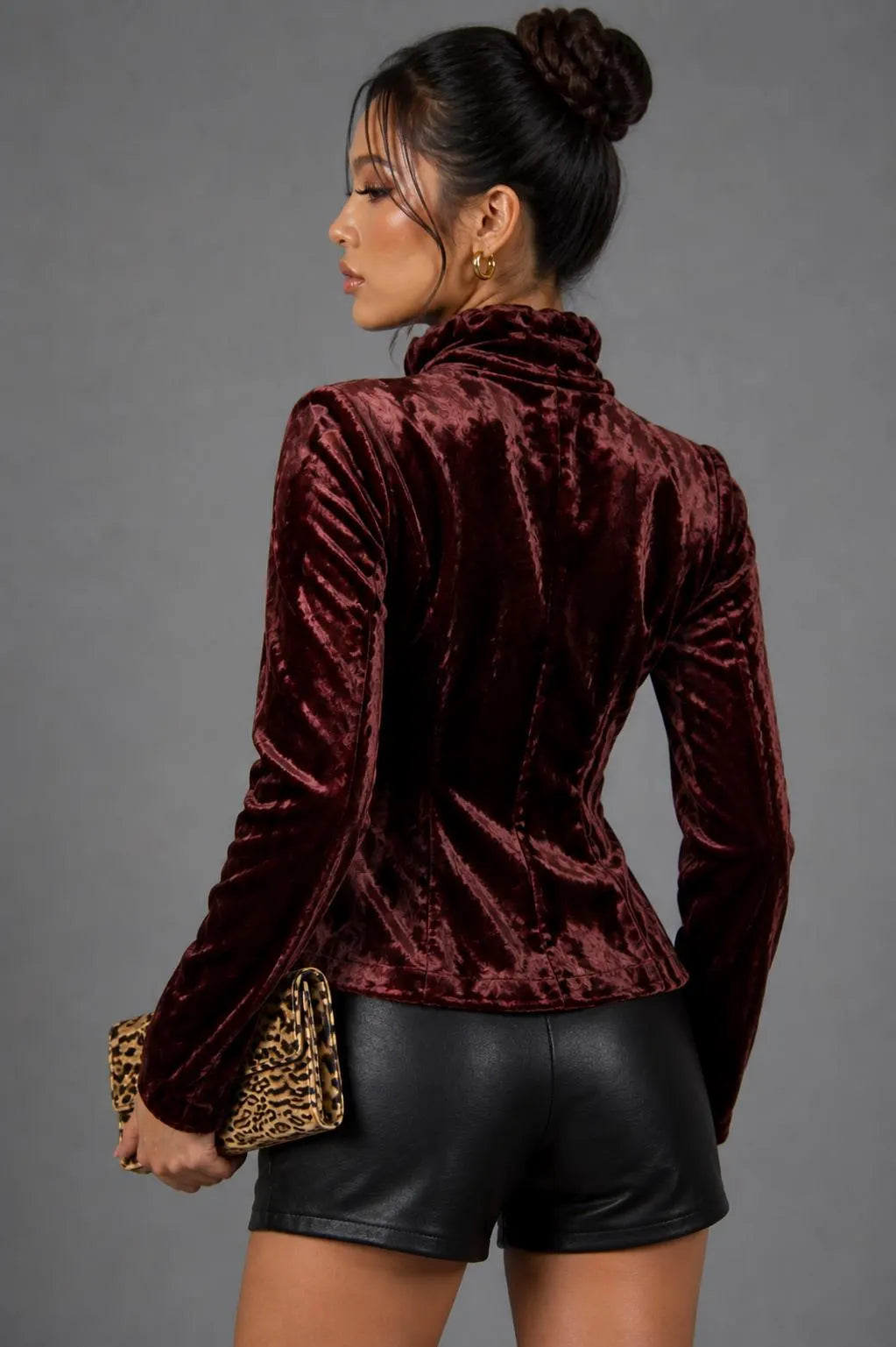 90s Chocolate Brown Faux Fur Jacket - S
