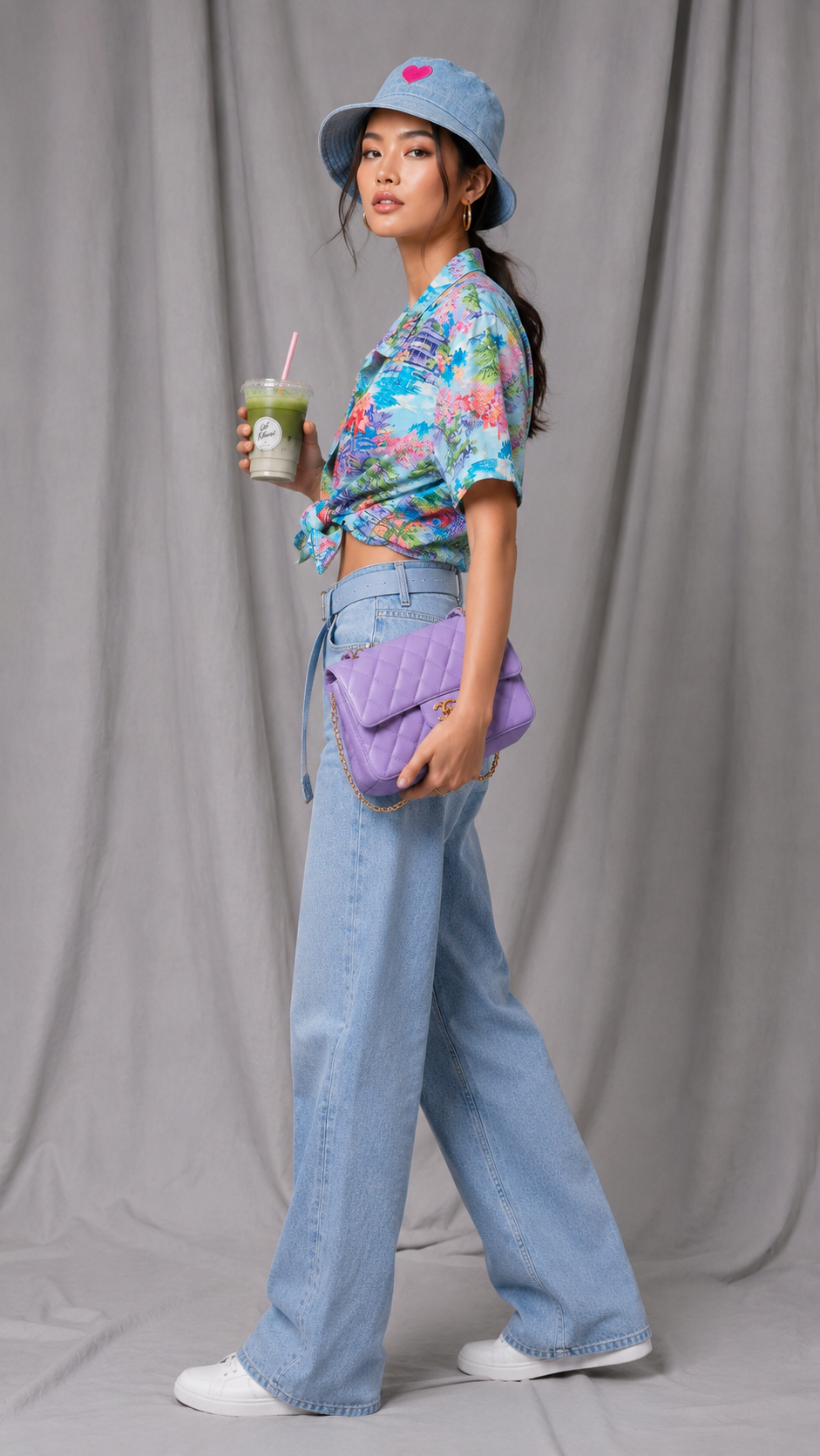 Vintage 90s Japanese Garden Print Shirt | LARGE
