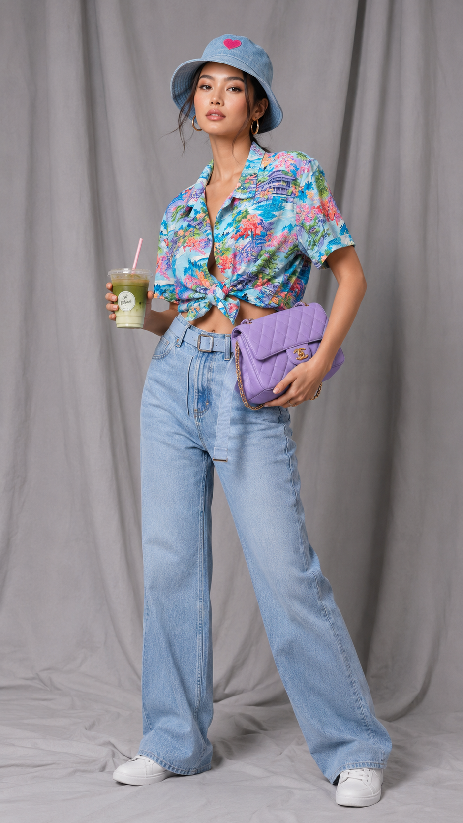 Vintage 90s Japanese Garden Print Shirt | LARGE