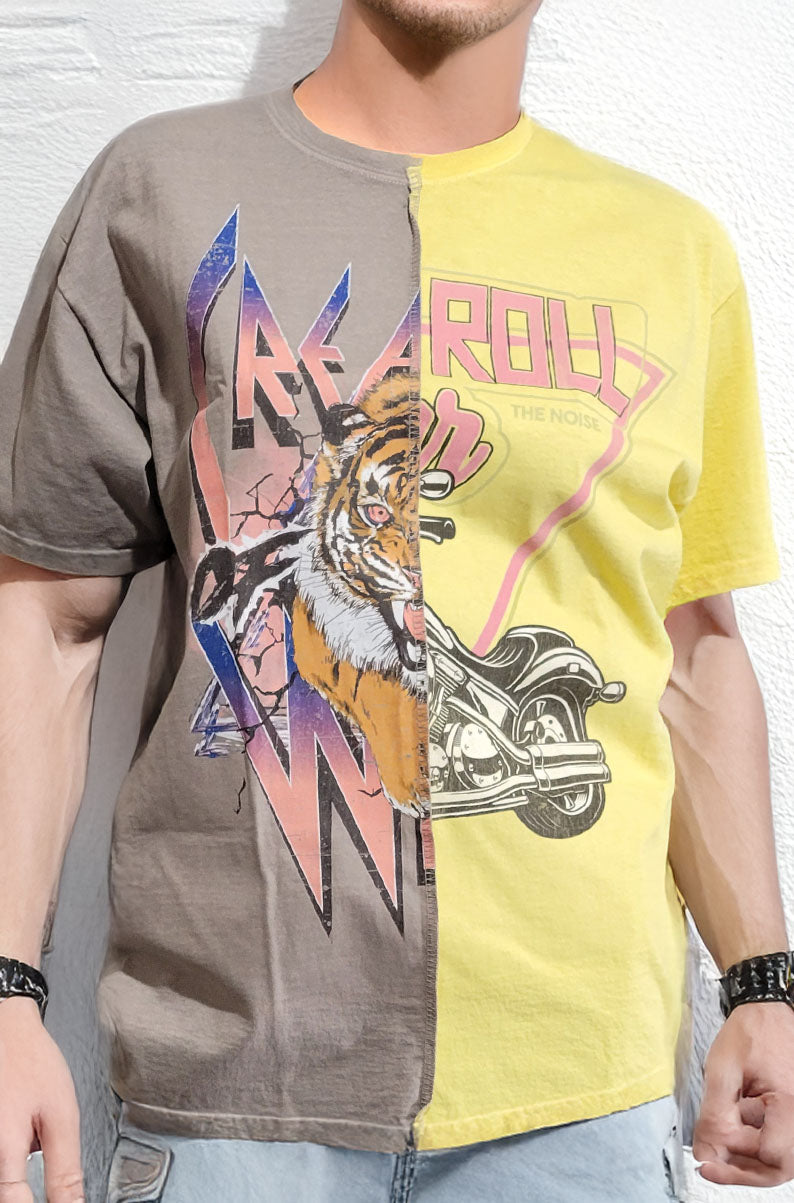 Two Tone Tiger Print T-Shirt | MEDIUM