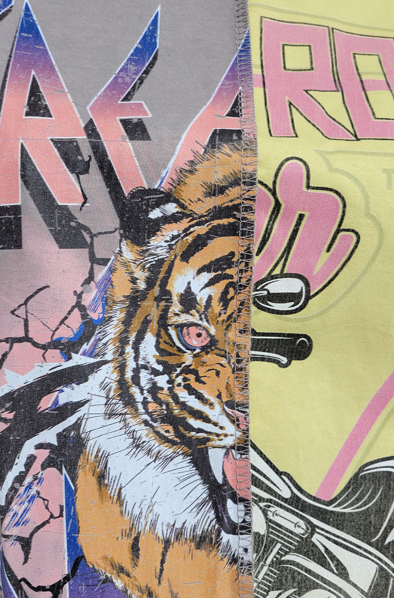 Two Tone Tiger Print T-Shirt | MEDIUM