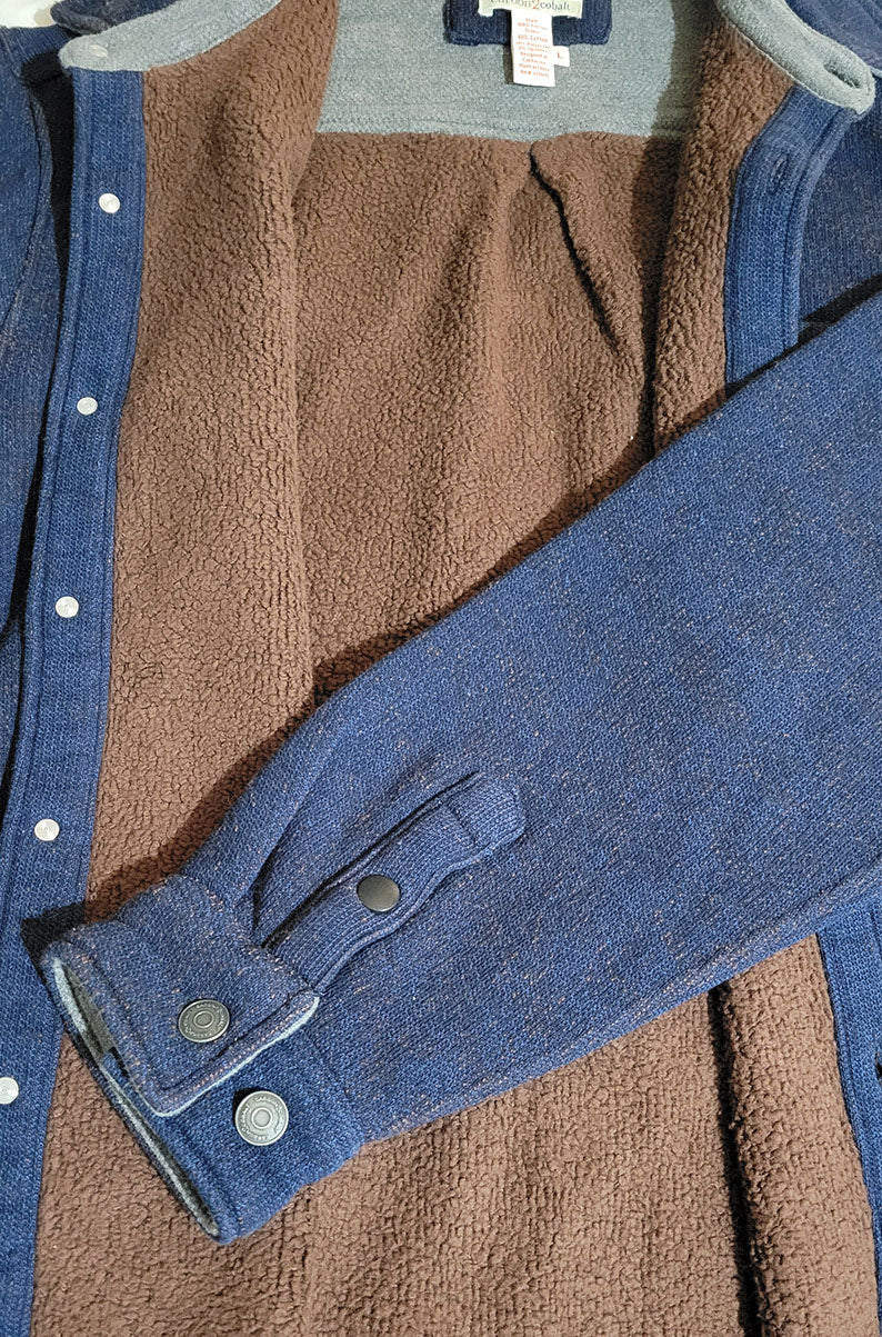Casual Button Down Fleece Lined Shirt Jacket | LARGE