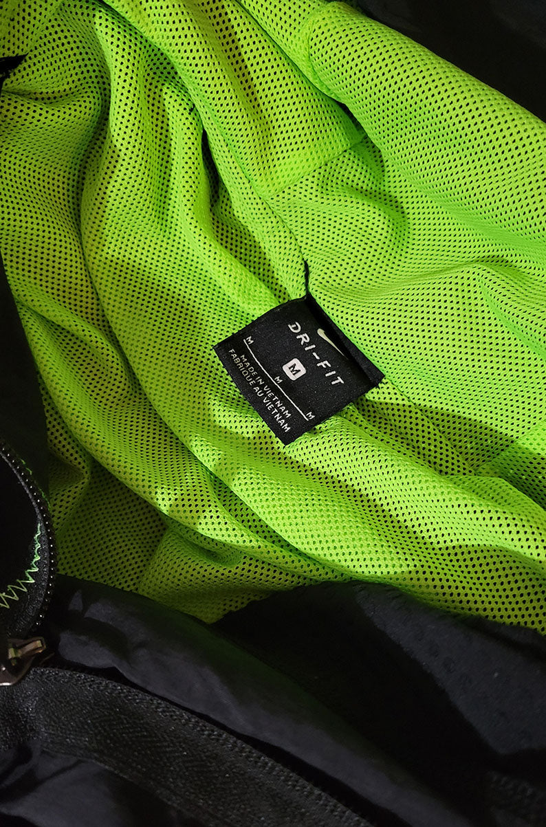 Nike Black Neon Hooded Windbreaker Jacket | MEDIUM