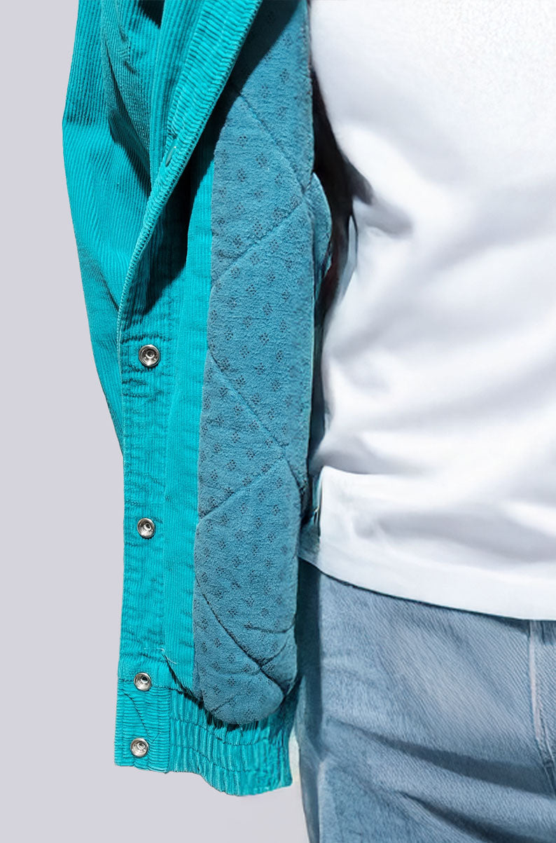 Vintage 90s Teal Corduroy Jacket | Fits M-L