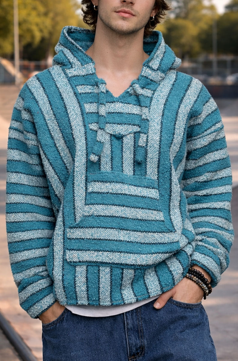 Vintage Baja Stripe Pullover Hoodie | Fits S-M